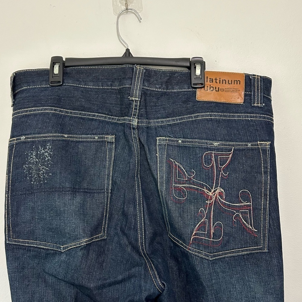 Vintage 90s platinum fubo denim jeans pants size 42X 34
